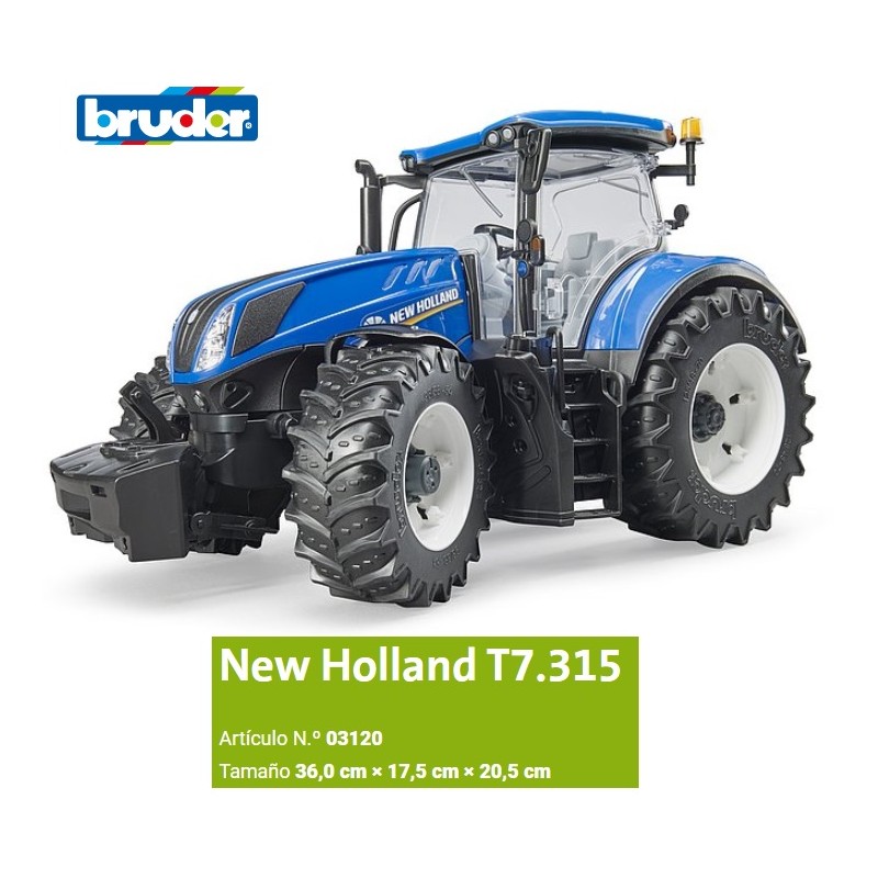 BRUDER : TRACTOR NEW HOLLAND T7 315 Escala 1:16 BRUDER : TRACTOR NEW HOLLAND T7 315 Escala 1:16
