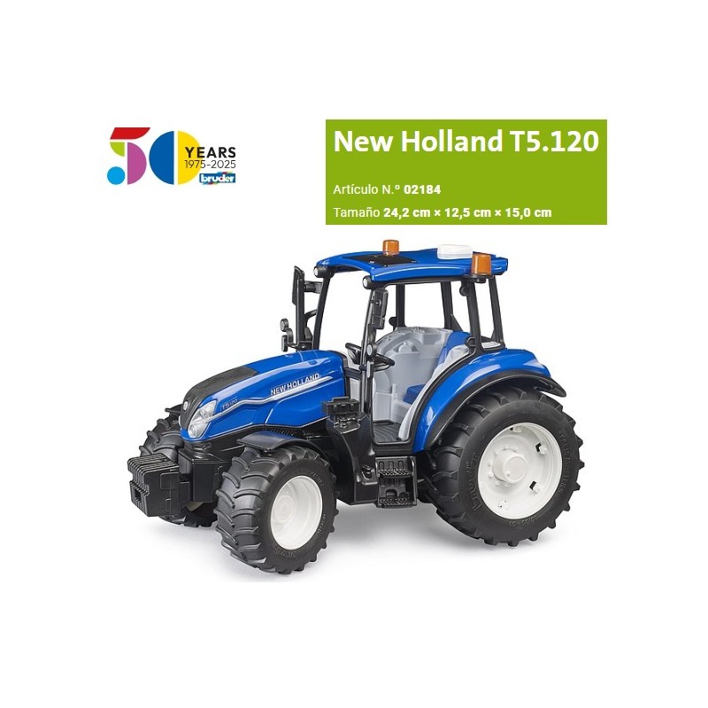 BRUDER : TRACTOR NEW HOLLAND T5 120 Escala 1:16