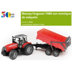BRUDER : TRACTOR MASSEY FERGUSON con REMOLQUE