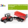 BRUDER : TRACTOR MASSEY FERGUSON con REMOLQUE