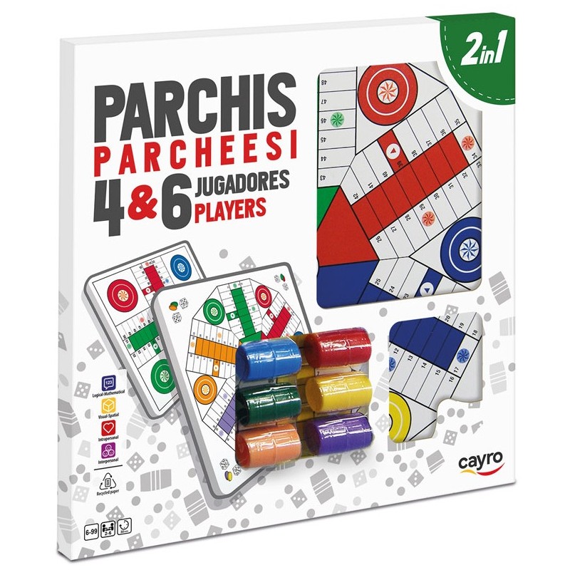 CAYRO : PARCHIS 4 + 6 jugadores con accesorios