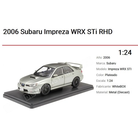 WHITE BOX : 2006 SUBARU IMPREZA WRX STI  Escala 1:24