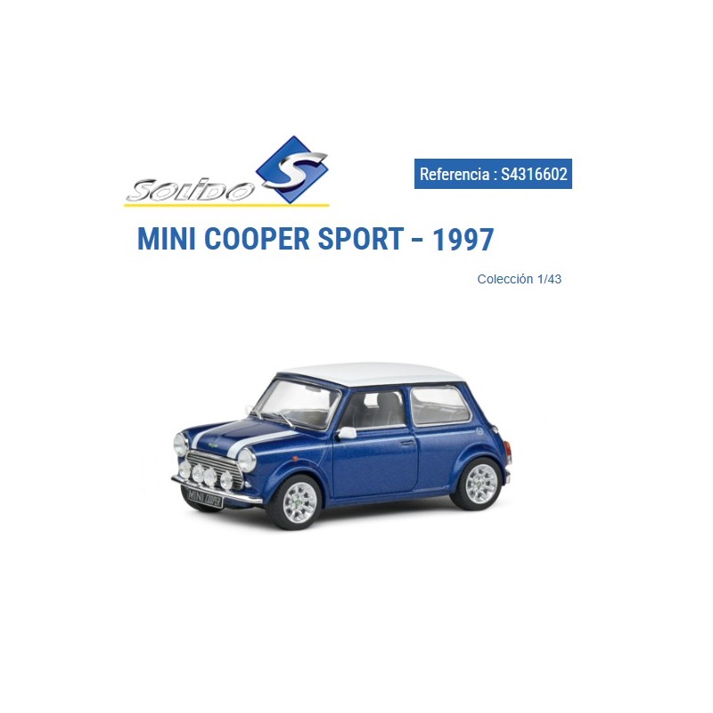 SOLIDO : MINI COOPER SPORT 1997   Escala  1:43