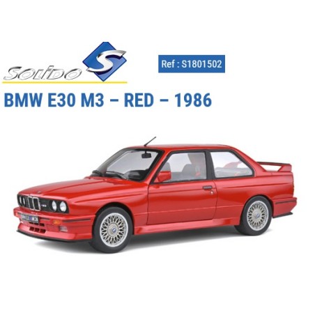 SOLIDO : BMW E30 M3 ROJO 1990    Escala  1:18