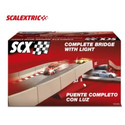 SCALEXTRIC ORIGINAL : SET PUENTE COMPLETO UNIVERSAL CON LUZ