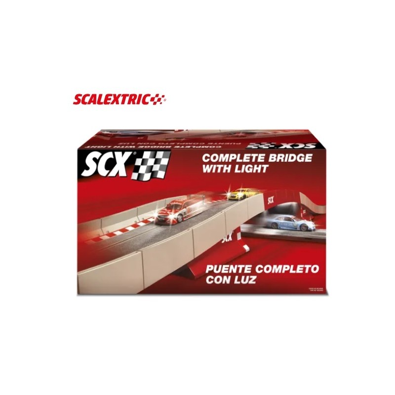 SCALEXTRIC ORIGINAL : SET PUENTE COMPLETO UNIVERSAL CON LUZ