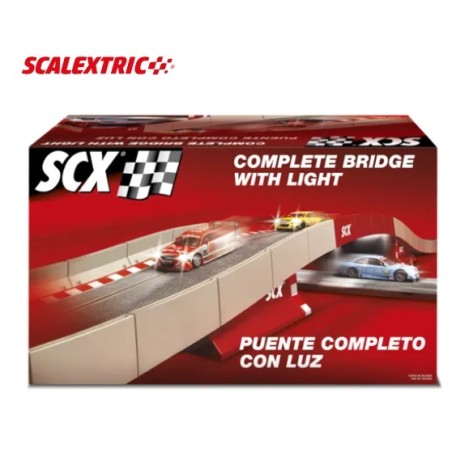 SCALEXTRIC ORIGINAL : SET PUENTE COMPLETO UNIVERSAL CON LUZ