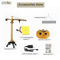 HUINA : Grua de Obra Tower crane R.C. 12 canales   Escala 1:14