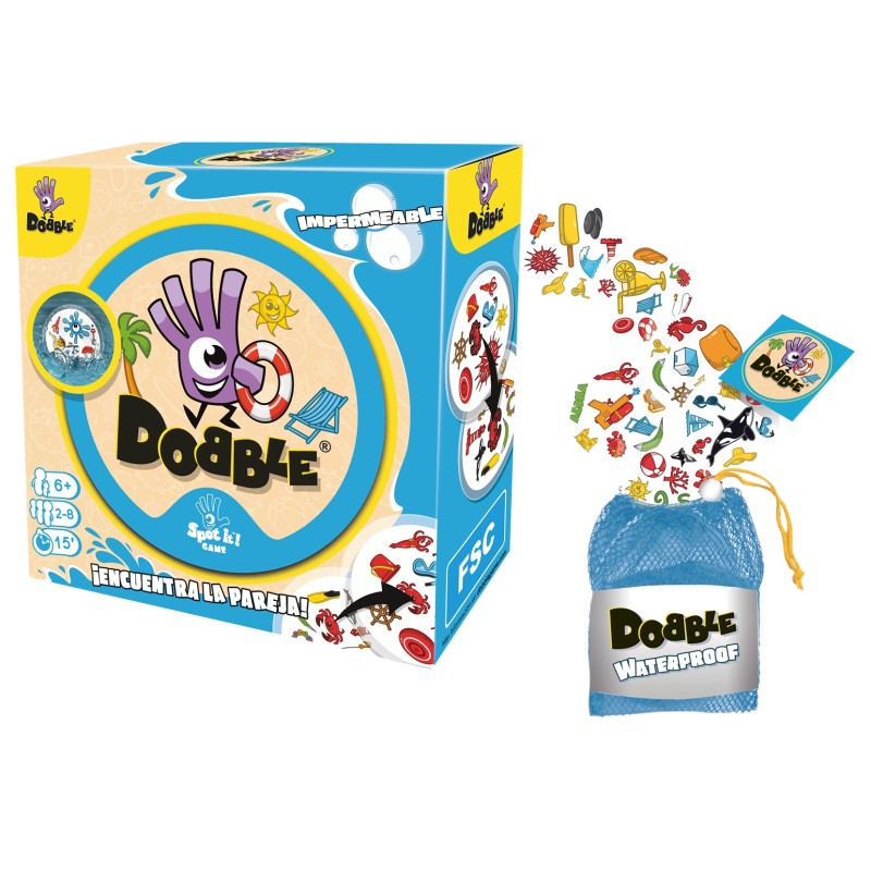 Asmodee : Juego de cartas DOBBLE Waterproof