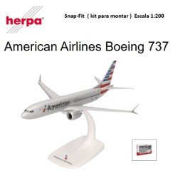 HERPA :  Kit Snap-Fit : BOEING 737 AMERICAN  escala 1:200