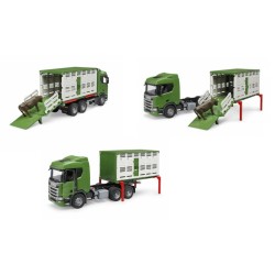 Bruder: Camión SCANIA TRANSPORTE DE GANADO