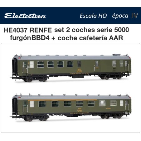 ELECTROTREN : SET 2 VAGONES RENFE 5000  escala HO