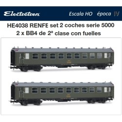 ELECTROTREN : SET 2 VAGONES RENFE 5000  escala HO
