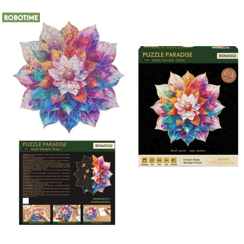 ROBOTIME ROWOOD : PUZZLE 3D Mystic Mandala Flower