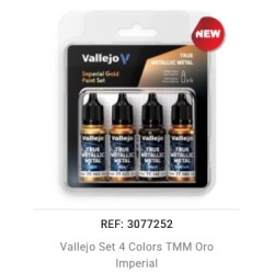 ACRILICOS VALLEJO : SET 4 COLORES METAL ORO IMPERIAL