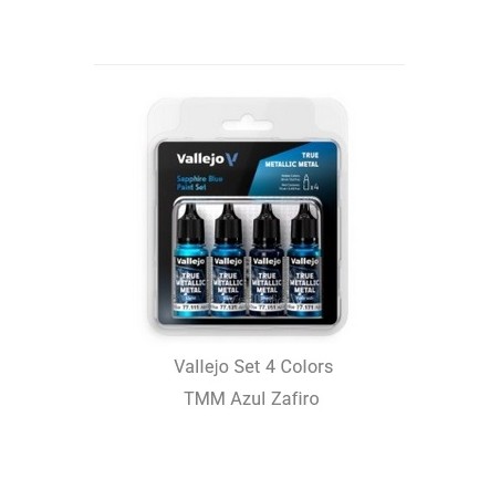 ACRILICOS VALLEJO : SET 4 COLORES METAL AZUL ZAFIRO