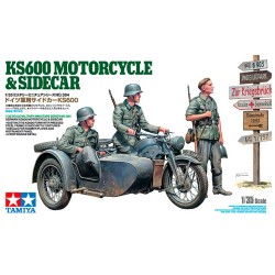TAMIYA : MOTO ALEMANA KS600 + SIDECAR + FIGURAS   Escala 1:35