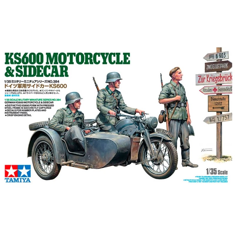 TAMIYA : MOTO ALEMANA KS600 + SIDECAR + FIGURAS   Escala 1:35