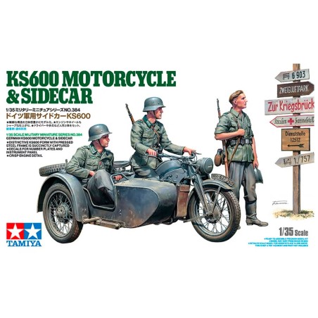 TAMIYA : MOTO ALEMANA KS600 + SIDECAR + FIGURAS   Escala 1:35