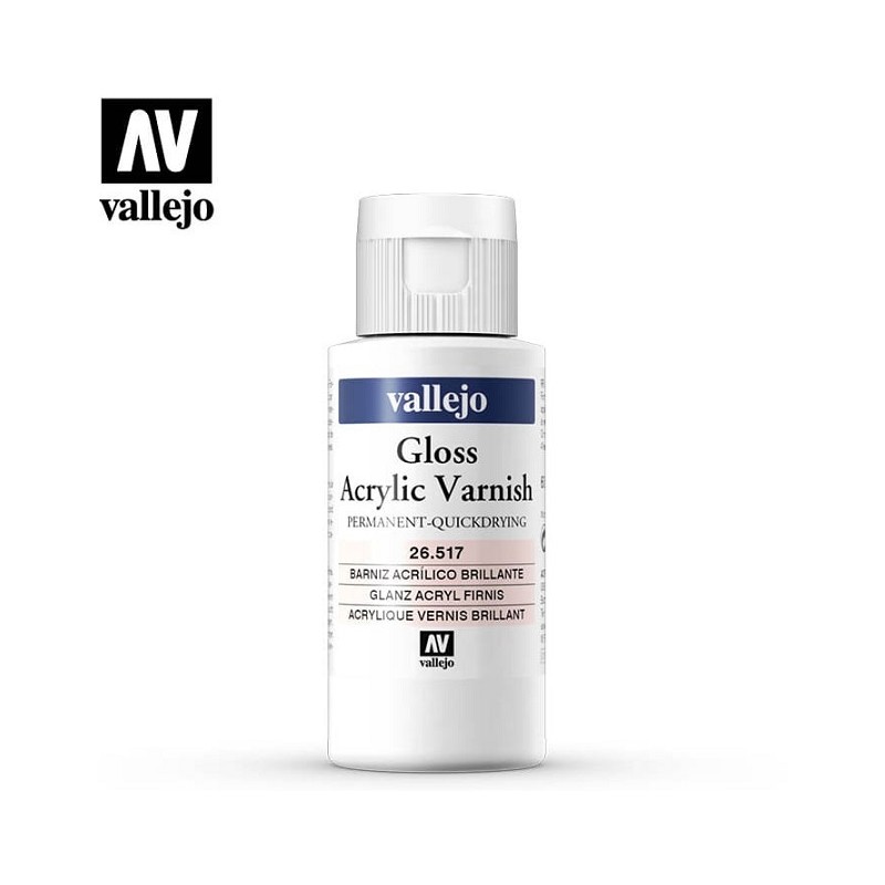 ACRILICOS VALLEJO : BARNIZ BRILLANTE (SECADO RAPIDO) 60 ml