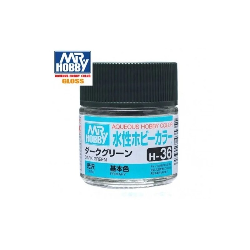 MR HOBBY : VERDE OSCURO  BRILLO 10 ml Acrilico
