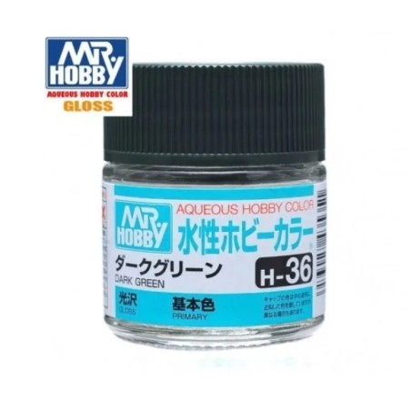 MR HOBBY : VERDE OSCURO  BRILLO 10 ml Acrilico