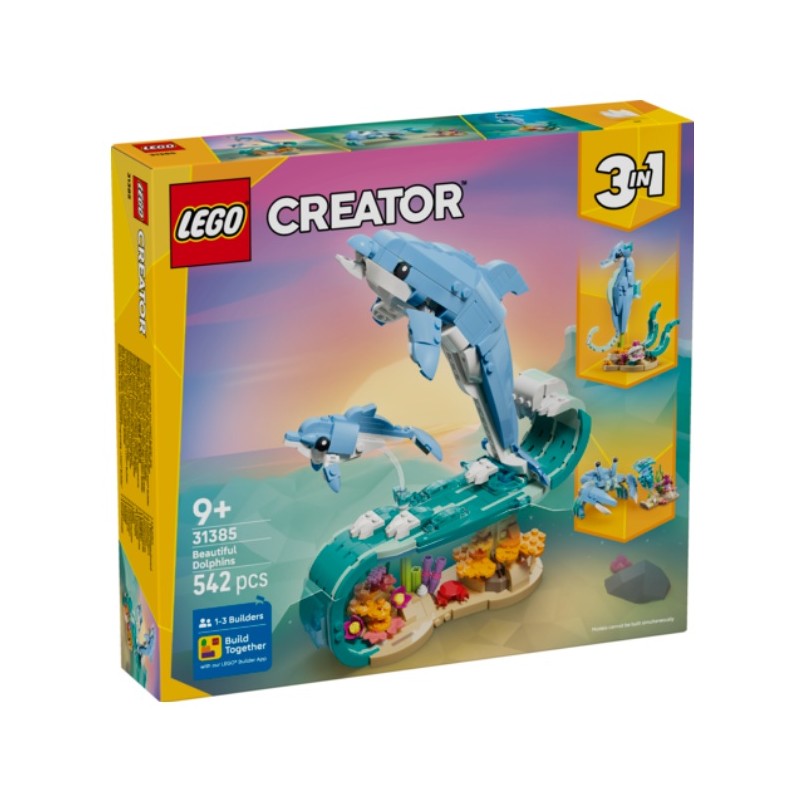 LEGO Creator 3en1 : Animales Marinos: Hermosos Delfines (31385)