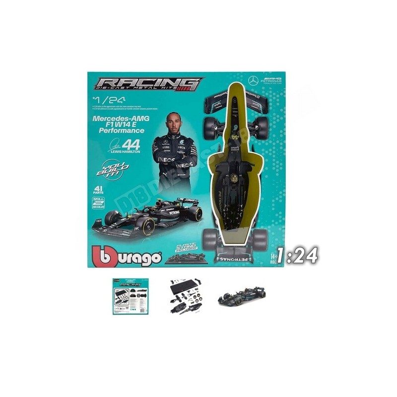 BURAGO : KIT METAL MERCEDES W14 Nº44 HAMILTON  escala 1:24