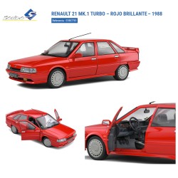 SOLIDO : RENAULT 21 MK1 TURBO RED Escala 1:18