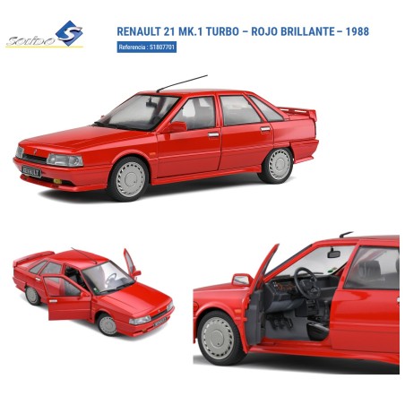 SOLIDO : RENAULT 21 MK1 TURBO RED Escala 1:18