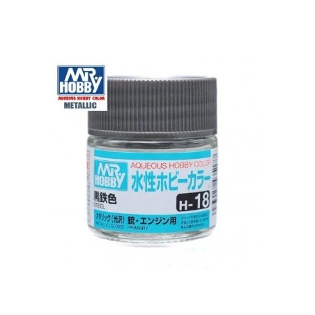 MR HOBBY : HIERRO - ACERO METALIZADO 10 ml Acrilico