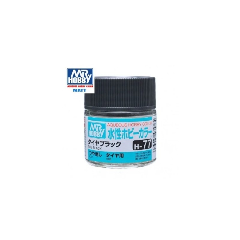 MR HOBBY : TIRE BLACK MATE - NEGRO NEUMATICOS   10 ml Acrilico