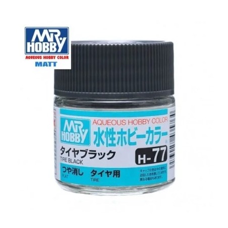 MR HOBBY : TIRE BLACK MATE - NEGRO NEUMATICOS   10 ml Acrilico