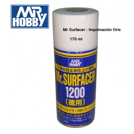 MR HOBBY : MR SURFACER IMPRIMACION GRIS 170 ml