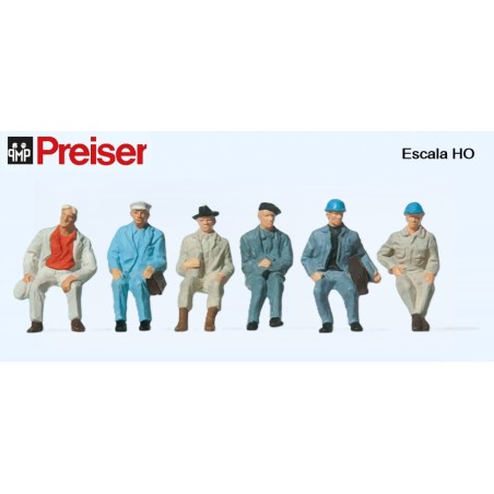 PREISER : OBREROS SENTADOS  escala HO