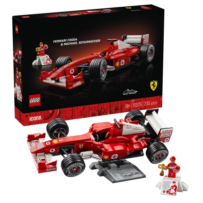 LEGO ICONS : Ferrari F2004 y Michael Schumacher (11375)