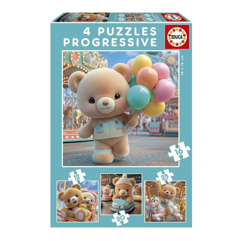 EDUCA : 4 puzzles progresivos 12+16+20+25 pzs.