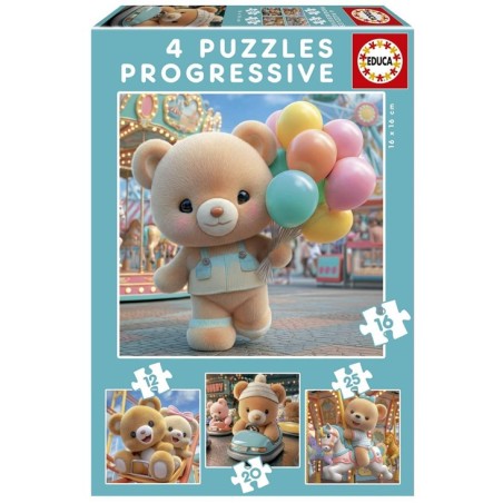 EDUCA : 4 puzzles progresivos 12+16+20+25 pzs.