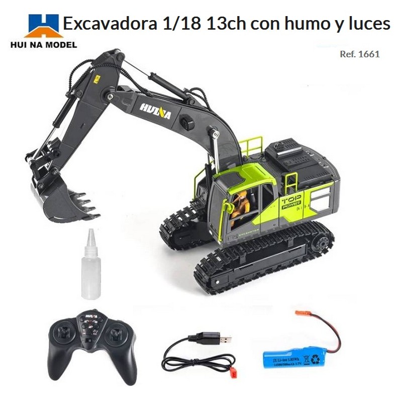HUINA : EXCAVADORA R.C. 13 canales Escala 1:18