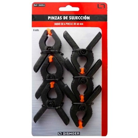 DISMOER : PINZAS DE SUJECCION 60 mm 6 unidades