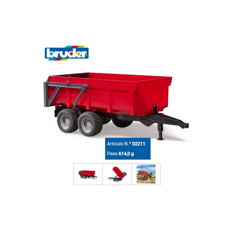 BRUDER : REMOLQUE ROJO  1:16