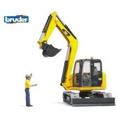 BRUDER : CAT MINIEXCAVADORA CON TRABAJADOR  escala 1:16