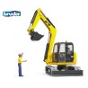 BRUDER : CAT MINIEXCAVADORA CON TRABAJADOR  escala 1:16