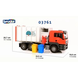 BRUDER : CAMION  MAN Reciclaje basura   escala 1:16