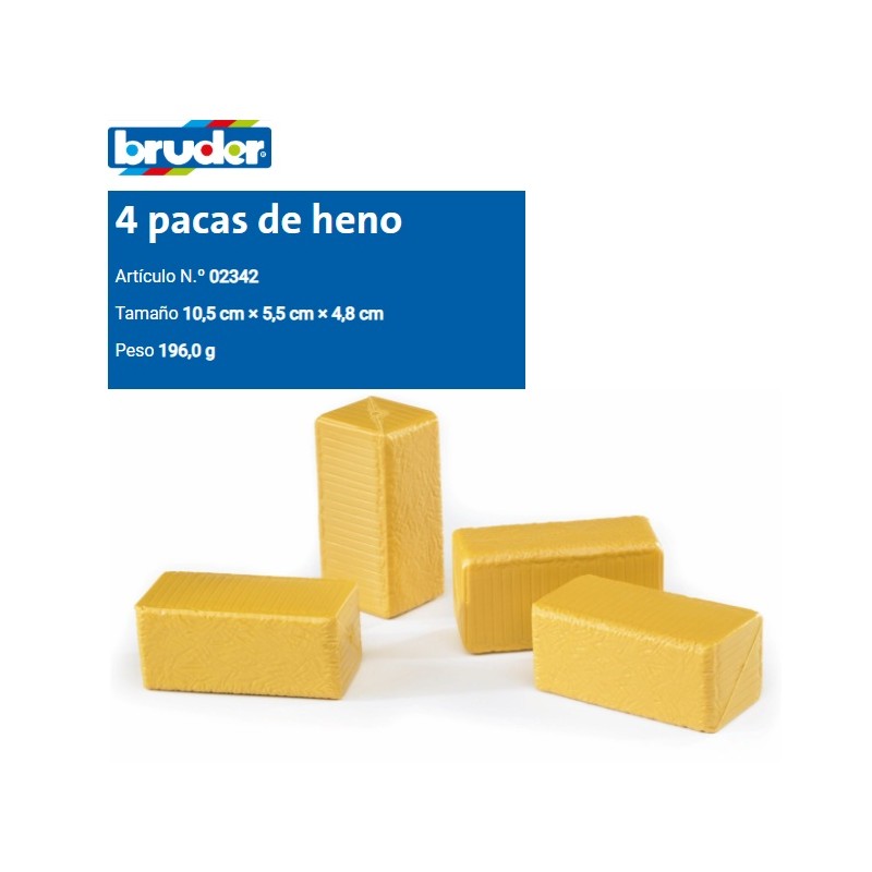 BRUDER : Set 4 Fardos de Heno rectangulares