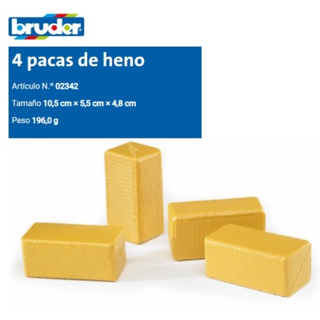 BRUDER : Set 4 Fardos de Heno rectangulares