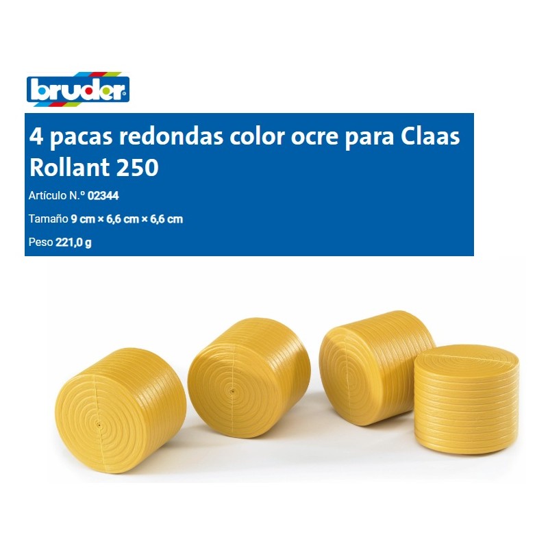 BRUDER : Set 4 Fardos de Heno redondos