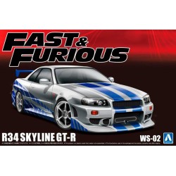 AOSHIMA : NISSAN SKYLINE R34 GTR  escala 124