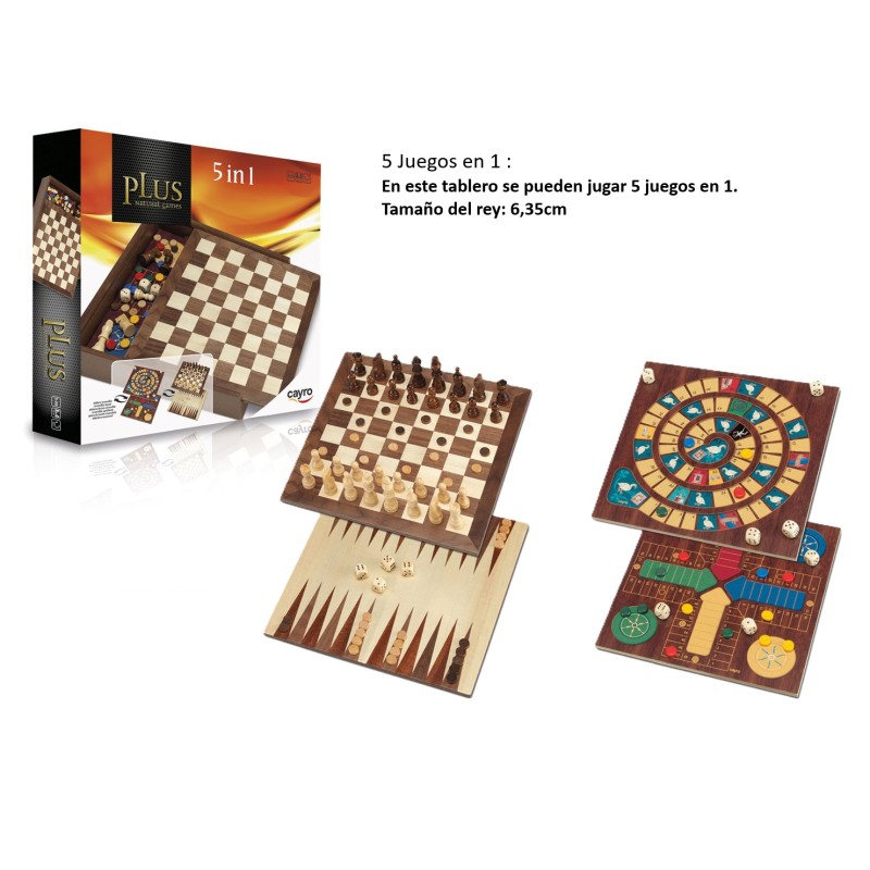 CAYRO : SET 5 JUEGOS en  MADERA « Edicion Plus »