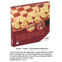 CAYRO : AJEDREZ + DAMAS + BACKGAMMON  MAGNÉTICO